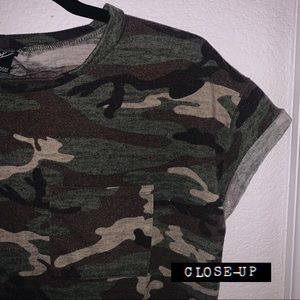 Windsor Green Camo Crop Top w/ Pocket
